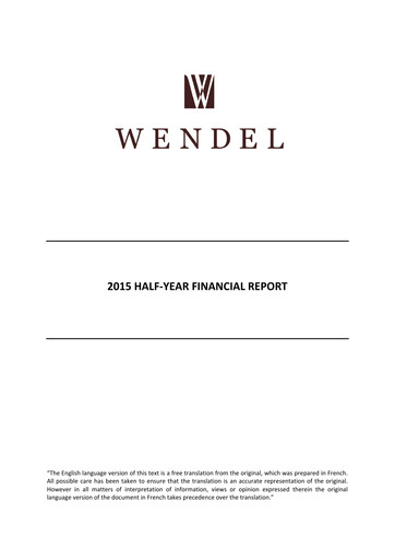 Thumbnail Wendel Half-year Report 2015-h1