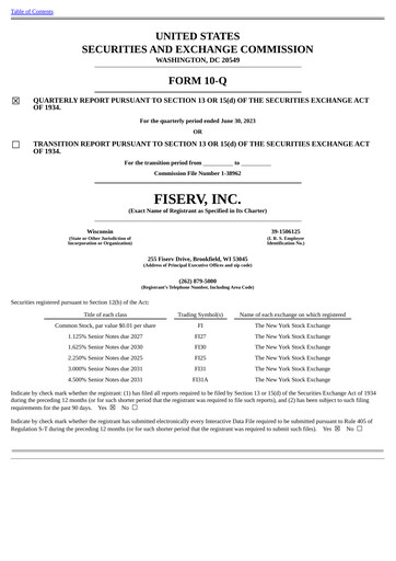 Thumbnail Fiserv Quarterly Report 2023-q2