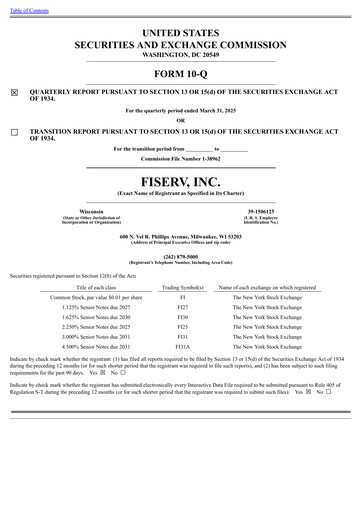 Thumbnail Fiserv Quarterly Report 2025-q1