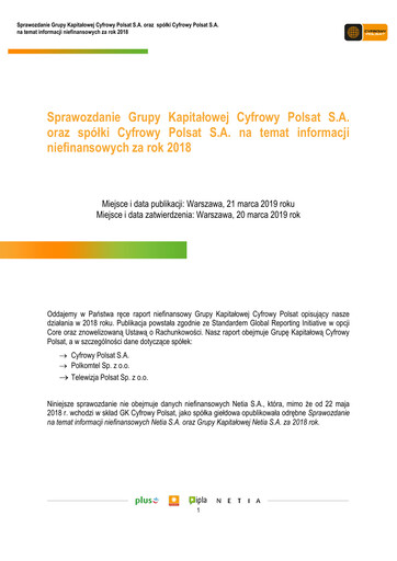 Thumbnail Cyfrowy Polsat
 ESG Report 2018