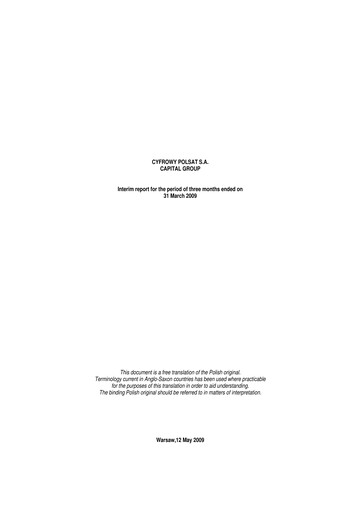 Thumbnail Cyfrowy Polsat
 Quarterly Report 2009-q1