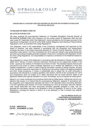 Thumbnail Kuantum Papers
 Quarterly Report 2024-q3