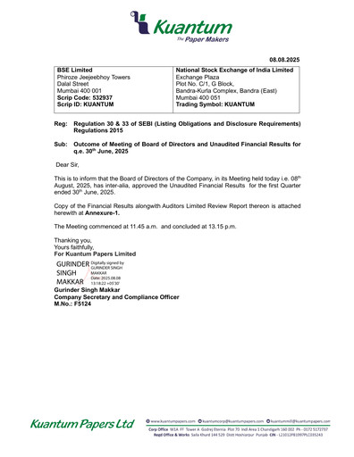 Thumbnail Kuantum Papers
 Quarterly Report 2025-q2