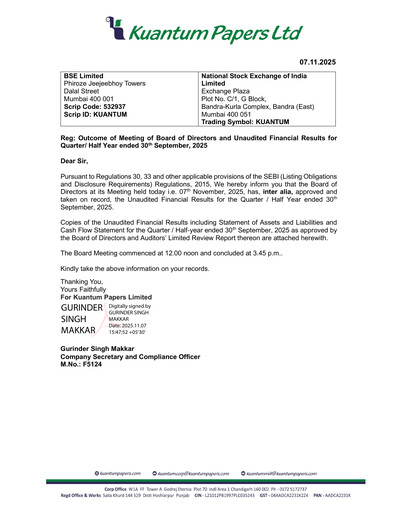 Thumbnail Kuantum Papers
 Quarterly Report 2025-q3