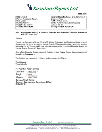 Thumbnail Kuantum Papers
 Quarterly Report 2026-q1