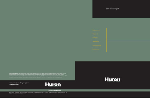 Thumbnail Huron Consulting Annual Report 2005