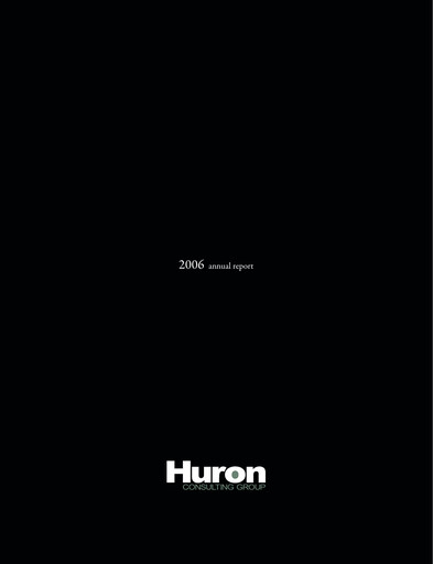 Thumbnail Huron Consulting Annual Report 2006