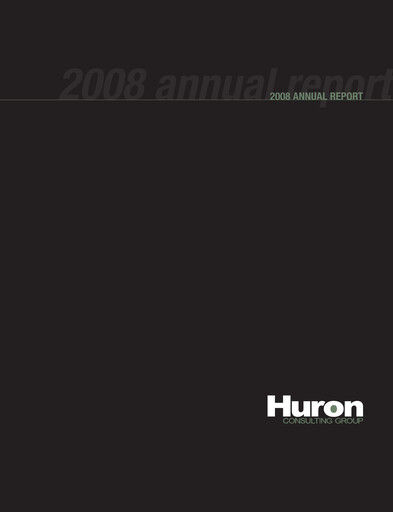 Thumbnail Huron Consulting Annual Report 2008