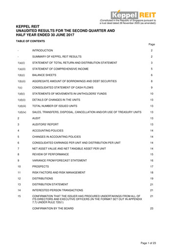 Thumbnail Keppel REIT
 Half-year Report 2017-h1