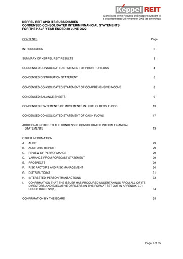 Thumbnail Keppel REIT
 Half-year Report 2022-h1