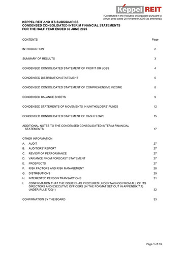 Thumbnail Keppel REIT
 Half-year Report 2025-h1
