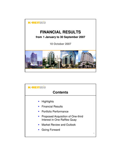 Thumbnail Keppel REIT
 Quarterly Report 2007-q3
