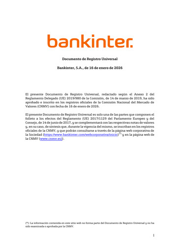 Thumbnail Bankinter Universal Registration Document 2026