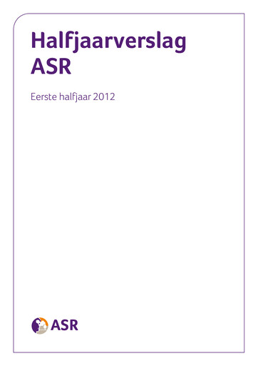Thumbnail ASR Nederland
 Half-year Report 2012-h1