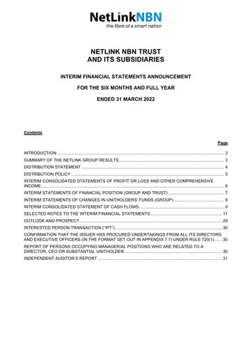 Thumbnail NetLink Trust Financial Report 2022