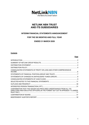 Thumbnail NetLink Trust Financial Report 2026