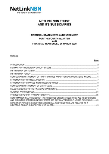 Thumbnail NetLink Trust Financial Statement fy2020