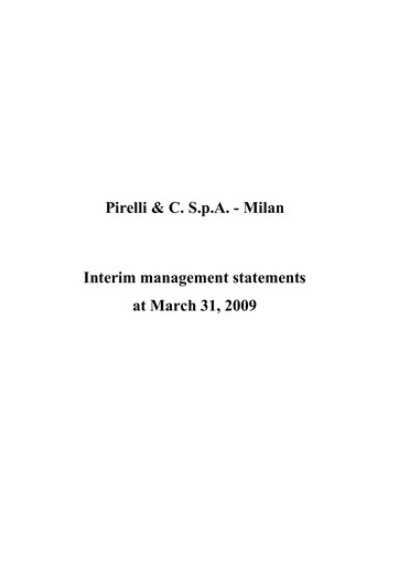 Thumbnail Pirelli
 Financial Report 2009-q1