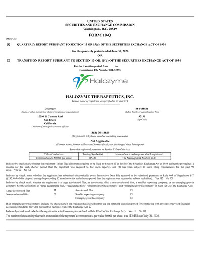 Thumbnail Halozyme Therapeutics Quarterly Report 2026-q2