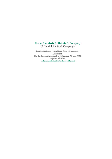 Thumbnail Cenomi Retail (Fawaz Abdulaziz Al Hokair & Company) Financial Statement 2023-q2