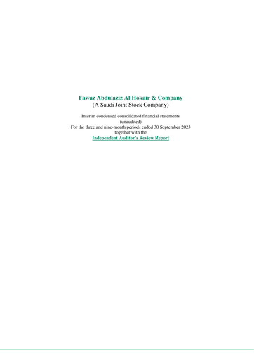 Thumbnail Cenomi Retail (Fawaz Abdulaziz Al Hokair & Company) Financial Statement 2023-q3