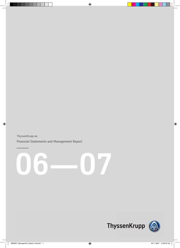 Thumbnail Thyssenkrupp Financial Statement 2007