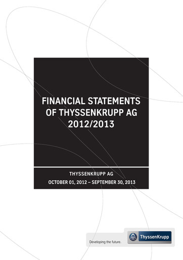 Thumbnail Thyssenkrupp Financial Statement 2013