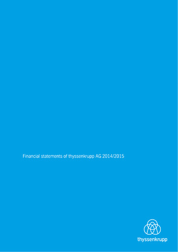 Thumbnail Thyssenkrupp Financial Statement 2015
