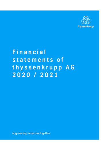 Thumbnail Thyssenkrupp Financial Statement 2021