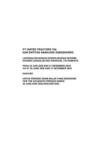Thumbnail United Tractors
 Half-year Report 2026-h1