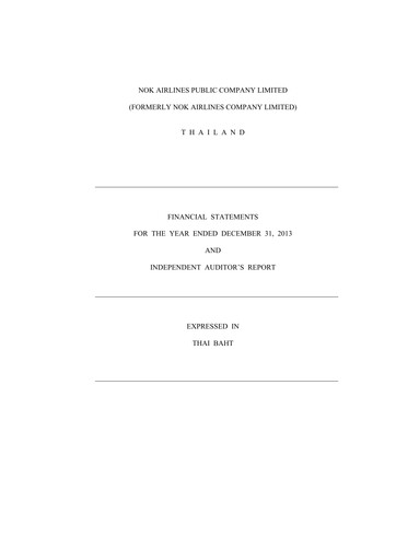 Vorschaubild Nok Air Finanzmitteilung 2013