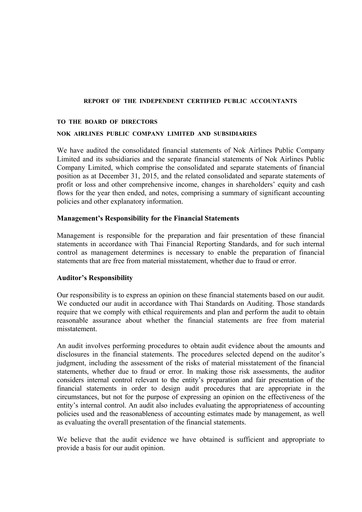 Vorschaubild Nok Air Finanzmitteilung 2015