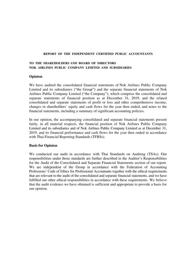 Vorschaubild Nok Air Finanzmitteilung 2019