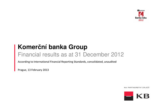 Thumbnail Komerční banka Financial Report 2012