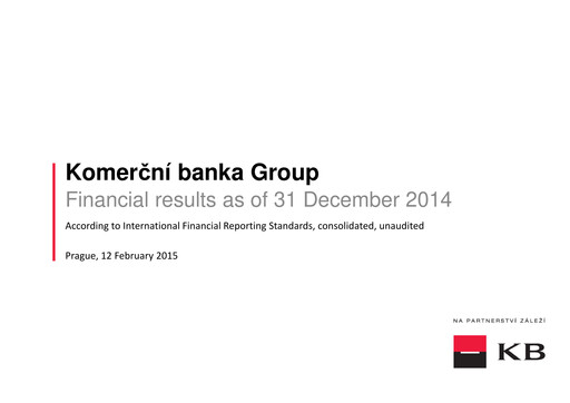 Thumbnail Komerční banka Financial Report 2014