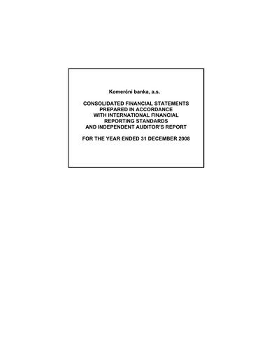 Thumbnail Komerční banka Financial Statement 2008