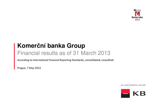 Thumbnail Komerční banka Quarterly Report 2013-q1