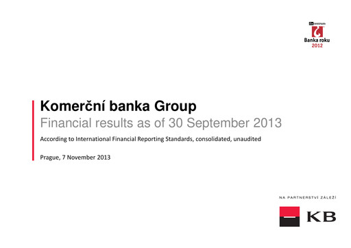 Thumbnail Komerční banka Quarterly Report 2013-q3