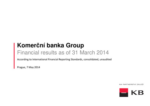 Thumbnail Komerční banka Quarterly Report 2014-q1