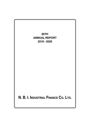 Thumbnail N.B.I. Industrial Finance Annual Report 2019-2020