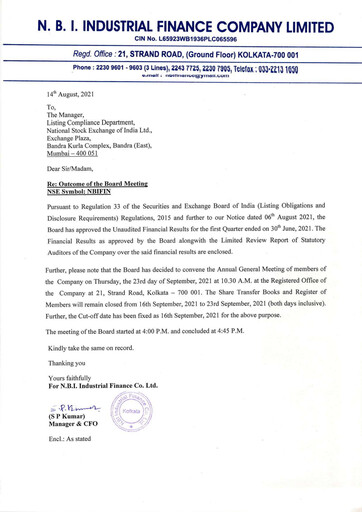 Thumbnail N.B.I. Industrial Finance Quarterly Report 2021-q1