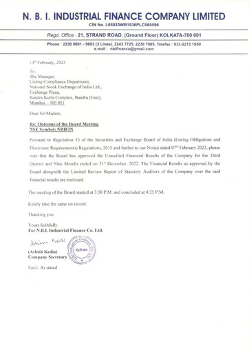 Thumbnail N.B.I. Industrial Finance Quarterly Report 2022-q3