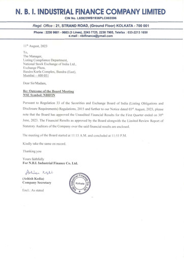 Thumbnail N.B.I. Industrial Finance Quarterly Report 2023-q1