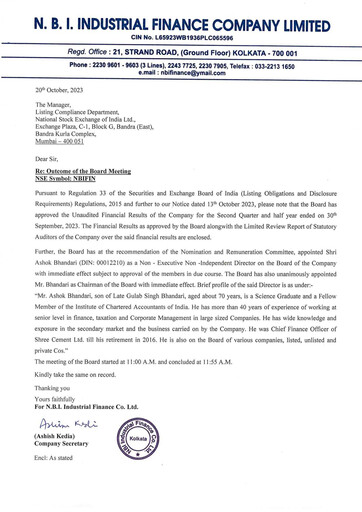 Thumbnail N.B.I. Industrial Finance Quarterly Report 2023-q2