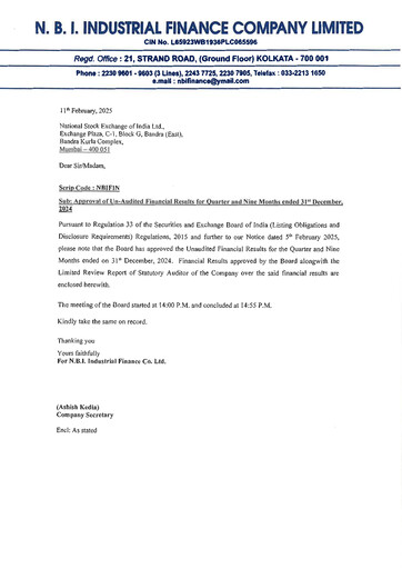 Thumbnail N.B.I. Industrial Finance Quarterly Report 2024-q3