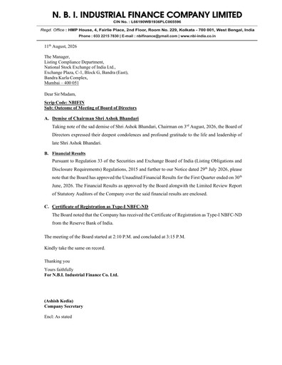 Thumbnail N.B.I. Industrial Finance Quarterly Report 2026-q1