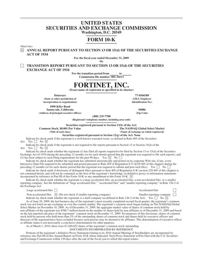 Thumbnail Fortinet Annual Report 2009