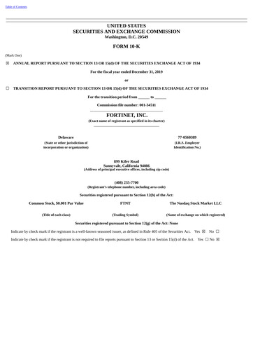 Thumbnail Fortinet Annual Report 2019