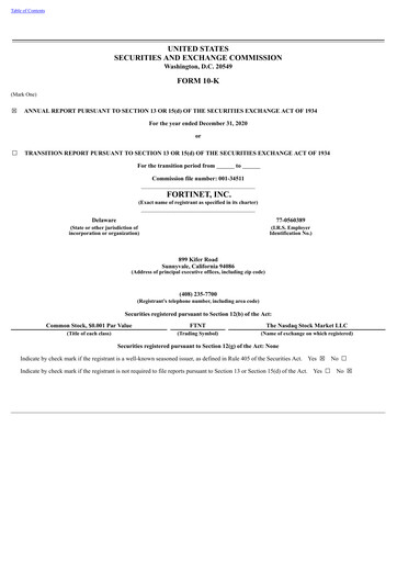 Thumbnail Fortinet Annual Report 2020