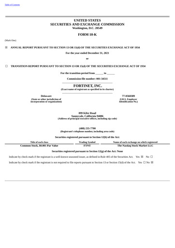 Thumbnail Fortinet Annual Report 2021